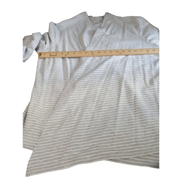 Chicos Womens  Size 3 Modal Cotton Blend Striped Gray Long Sleeve jacket Top - Picture 8 of 8